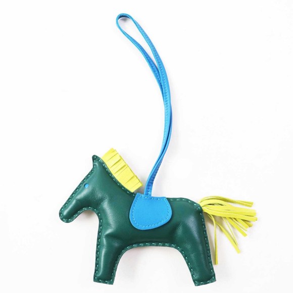 Hermes Rodeo Charm MM Malachite Lime Leather Other - Picture 1 of 7